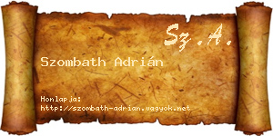 Szombath Adrián névjegykártya